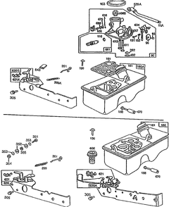 Carburetor And Air Cleaners Diagram and Parts List for 92902-5370-01  Briggs and Stratton Engine